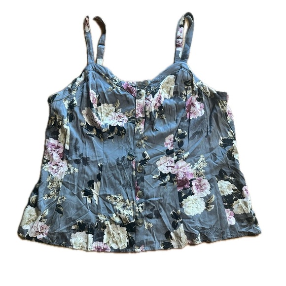 Torrid Grey Floral Challis Fit & Flare Midi Cami - Picture 6 of 8